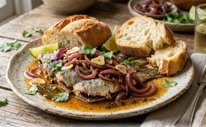 Escabeche Rápido de Sardinha Espalmada