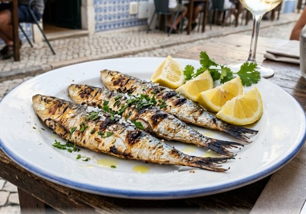Sardinha Espalmada Grelhada na Calçada (Estilo Português)